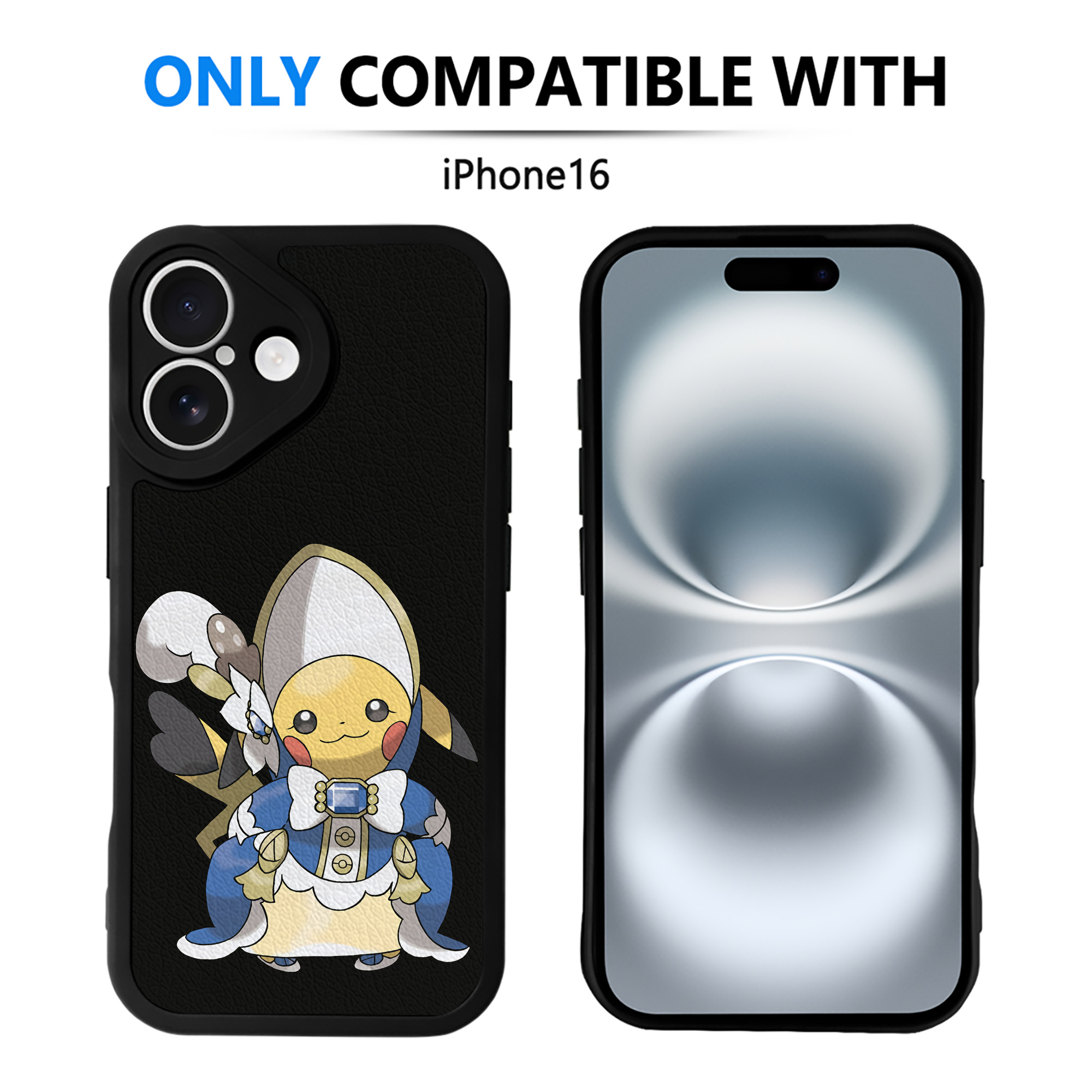 （画像用） ポケットモンスター Pokémon 【iPhone 16シリーズ対応】シリコンスマホケース（レザー調） 材質：シリコン